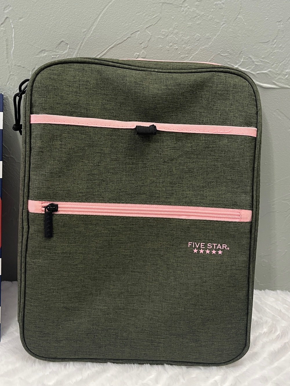 Five Star Olive Green Zipper 3 Ring Binder